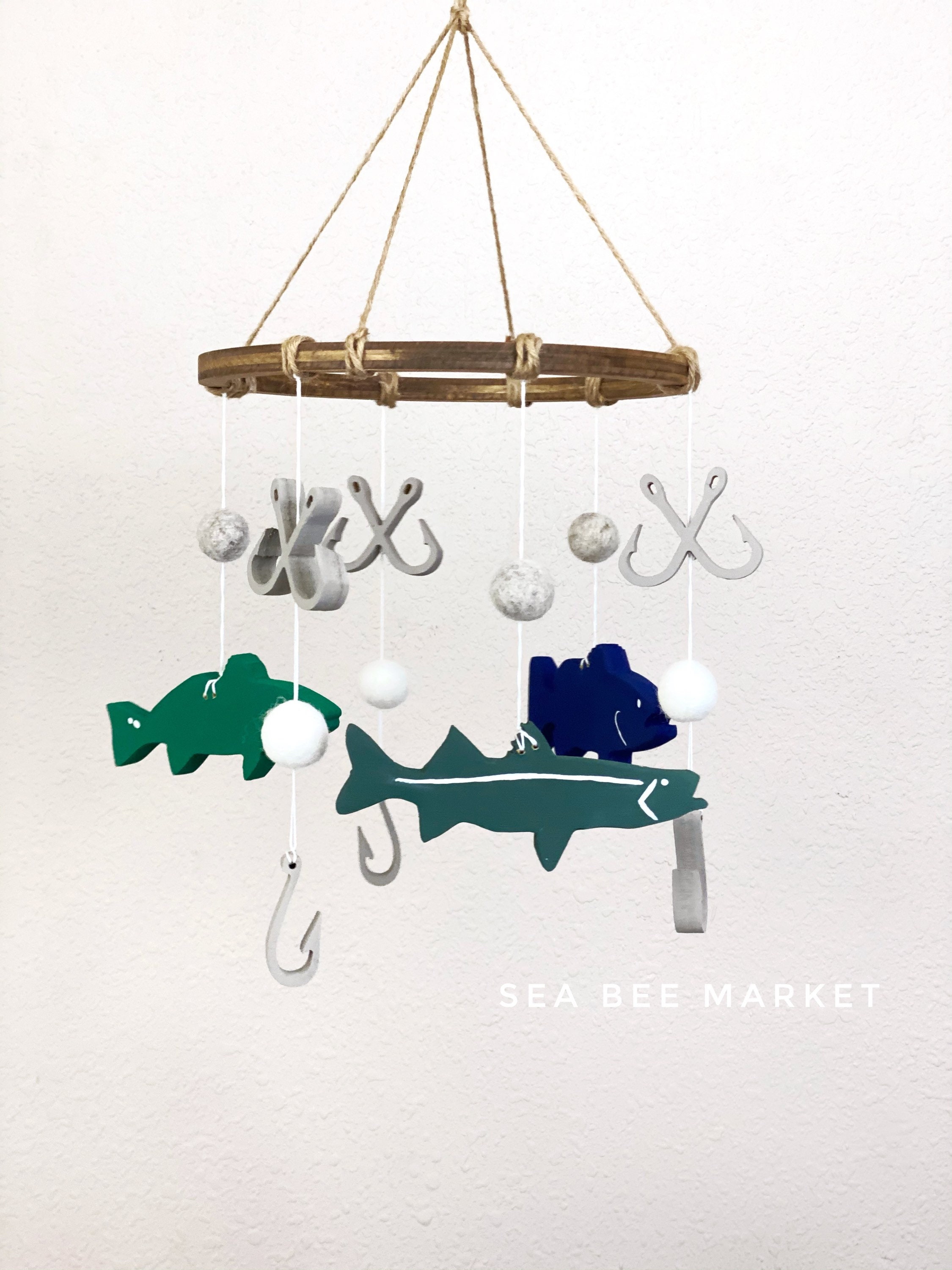 Fishing Crib Mobile Saltwater Fishing Nursery Snook Etsy