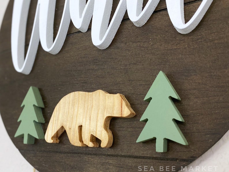 Woodland Hospital Door Hanger Custom 3D Round Name Sign With Etsy