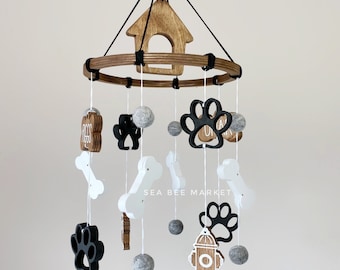 Puppy Dog Crib Mobile - Puppies themed nursery decor - gender neutral hanging crib mobile
