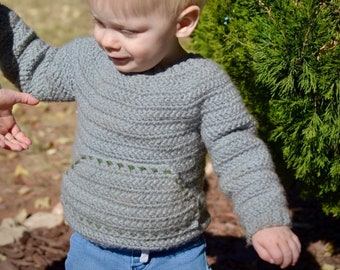 Herringbone Baby Pullover Crochet Pattern (PATTERN ONLY)