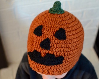 Jack-o-Lantern Crochet Toddler Hat Pattern (PATTERN ONLY)