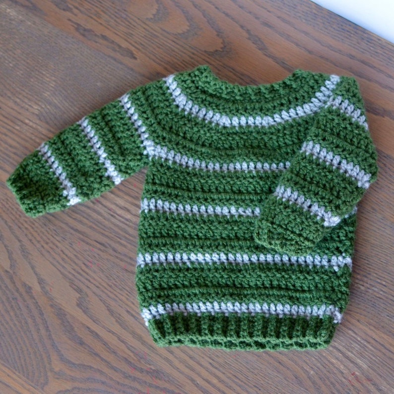 Davy's Striped Crochet Pullover Baby and Toddler Sweater image 4
