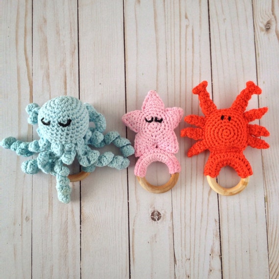 Sea Creatures Crochet Teething Rings (PATTERNS ONLY)
