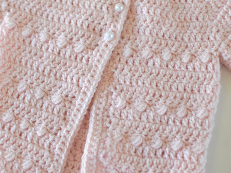 Little Bean Baby Girl Cardigan Sweater Crochet Pattern PATTERN ONLY image 4