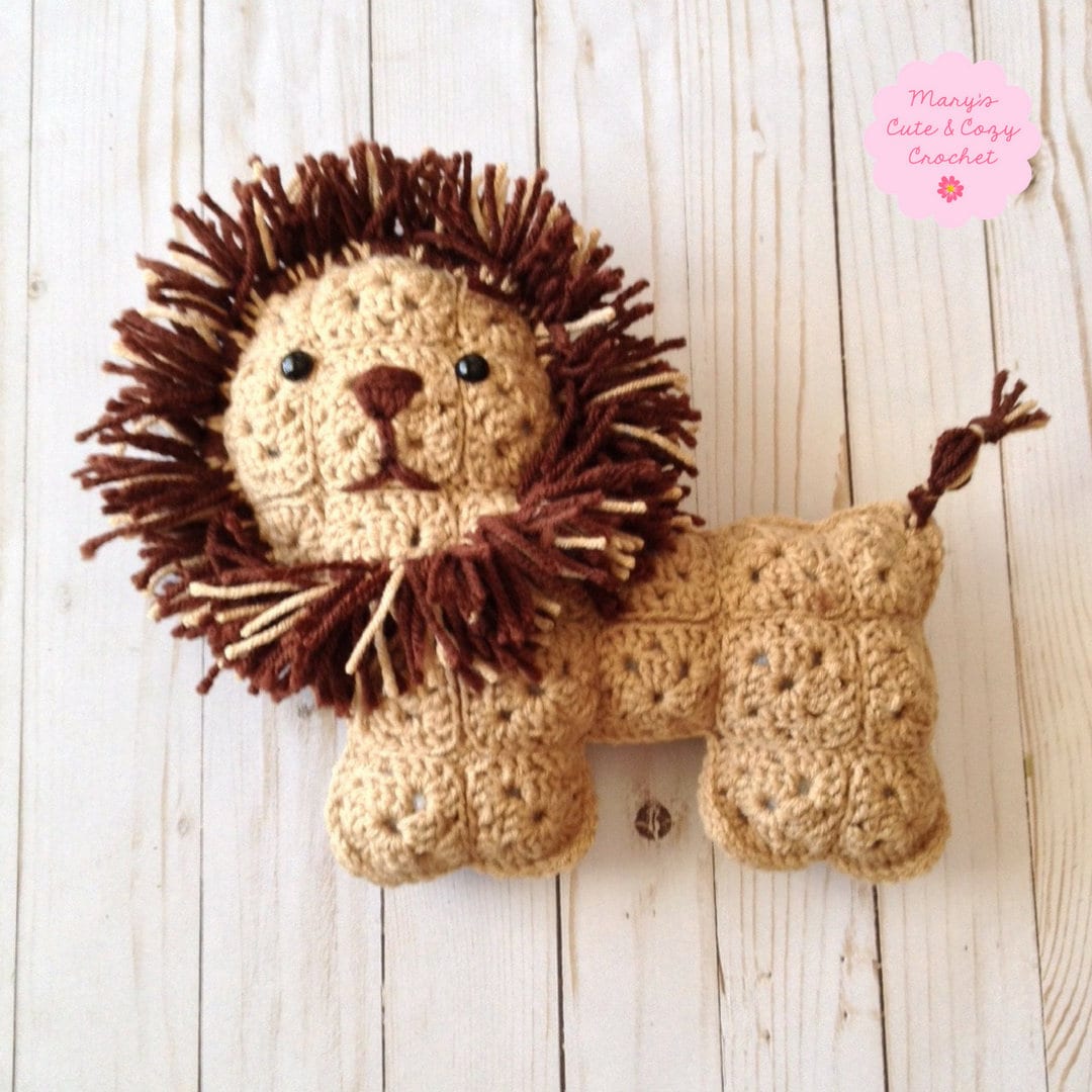 39 Lion Crochet Patterns to Stitch for Nurseries, Gifts, and Safari-Inspired Decor 17 Leo the Lion Granny Square Crochet Pattern (pattern Only)