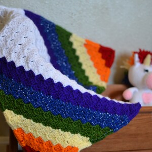 Rainbow Baby Crochet Bundle PATTERN ONLY Blanket, Hat, Booties, & Unicorn image 2