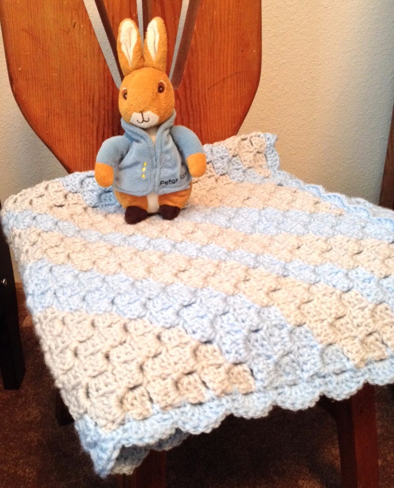 Baby Boy Blue Blanket PATTERN ONLY image 2