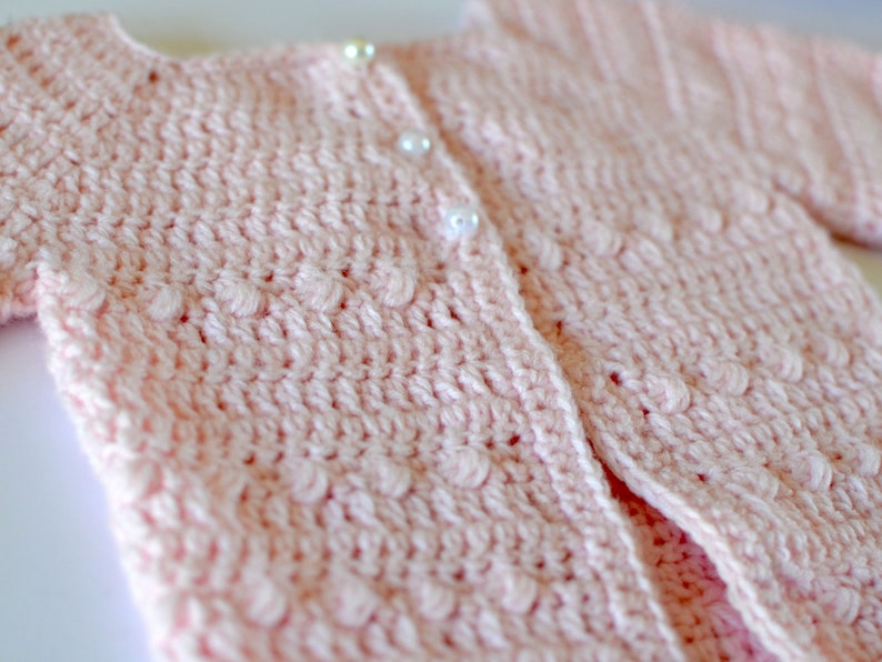 Little Bean Baby Girl Cardigan Sweater Crochet Pattern PATTERN ONLY image 3