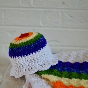 Rainbow Baby Crochet Bundle PATTERN ONLY Blanket, Hat, Booties, & Unicorn image 4