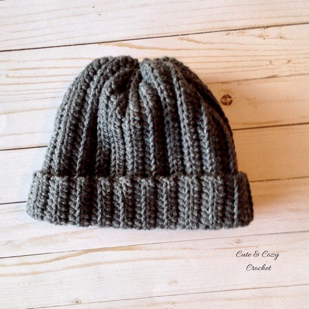 38 Men's Hat Crochet Patterns: Unleash Your Creativity with Unique Styles 31 Men's Wool Ribbed Hat (pattern Only)