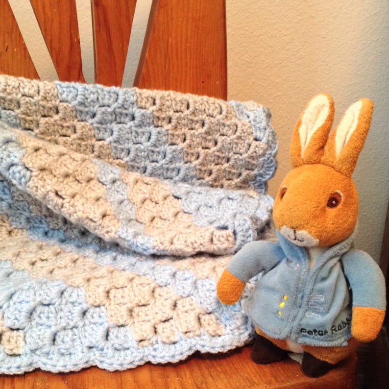 Baby Boy Blue Blanket PATTERN ONLY image 3