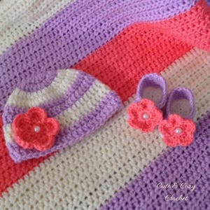 Berries and Cream Baby Hat and Booties Set (PATTERN ONLY)