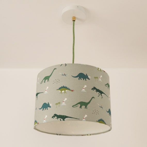 Dinosaur Drum Lampshade Plus Pendant And Led Filament Lamp Etsy