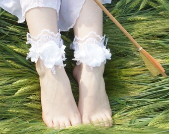 Bridal anklet barefoot sandal wedding jewelry beach accessories boho bride gift handmade