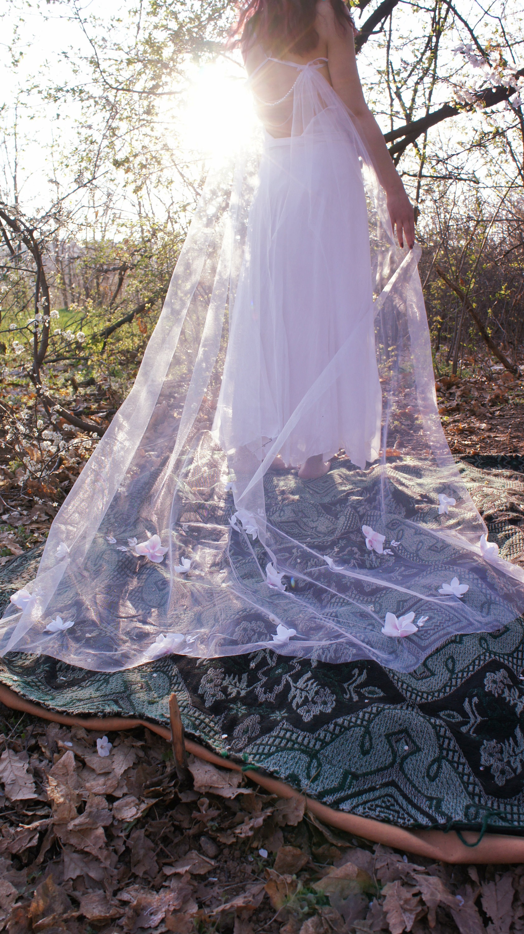 tulle cape veil