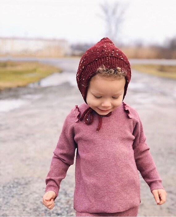 Wool Knit NewbornInfant Bonnet