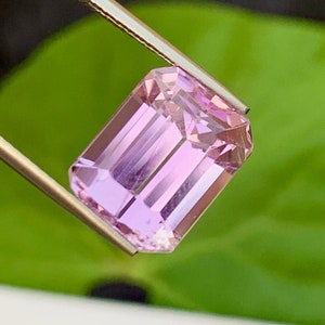 Emerald Cut Pink Kunzite Gemstone: Loose 10.00 CT Spodumene Stone
