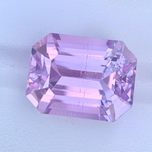 27.60 CT Pink Kunzite Gemstone: Emerald Cut, Afghanistan Origin