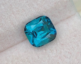 1.95 CT Natural Ink Blue Tourmaline Gemstone: Cushion Cut, Afghanistan Origin