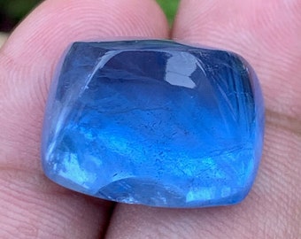 Deep Blue Aquamarine Cabochon With Excellent Polish, Santa Maria Aquamarine Loose Gemstone, Natural Sugar Loaf Aquamarine Gemstone, 20.95 CT