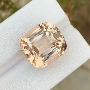 Yellow Topaz Gemstone: 22.70 CT Faceted Cushion Cut, November Birthstone