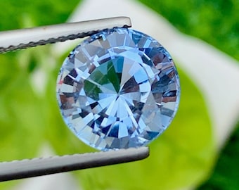 Santa Maria Aquamarine Gemstone: 5.05 CT Round Faceted Brazilian Stone