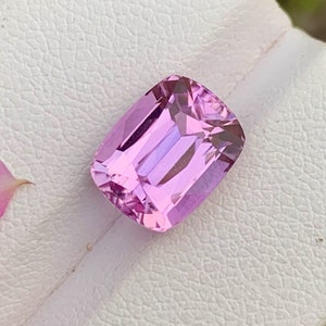 Natural Pink Kunzite Gemstone: 4.70 CT Faceted Cushion Cut, Afghanistan