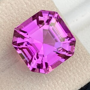 Deep Pink Kunzite Gemstone: 18.85 CT Ascher Cut, Afghanistan Origin