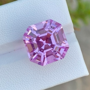 Pink Kunzite Gemstone: 19.10 ct Faceted Asher Cut Loose Stone