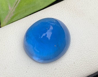 Deep Blue Aquamarine Cabochon For Sale, Deep Blue Cabochon Necklace Stone, Wire Jewelry Gemstone, Santa Maria Aquamarine Cab, 19.50 CT