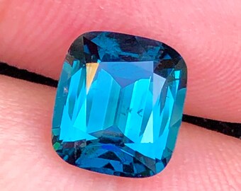 Ink Blue Tourmaline Gemstone: 3.35 CT Cushion Cut From Afghanistan