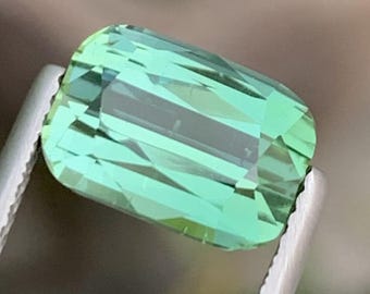 3.50CT Green Tourmaline Gemstone: Cushion Cut, Afghanistan Origin