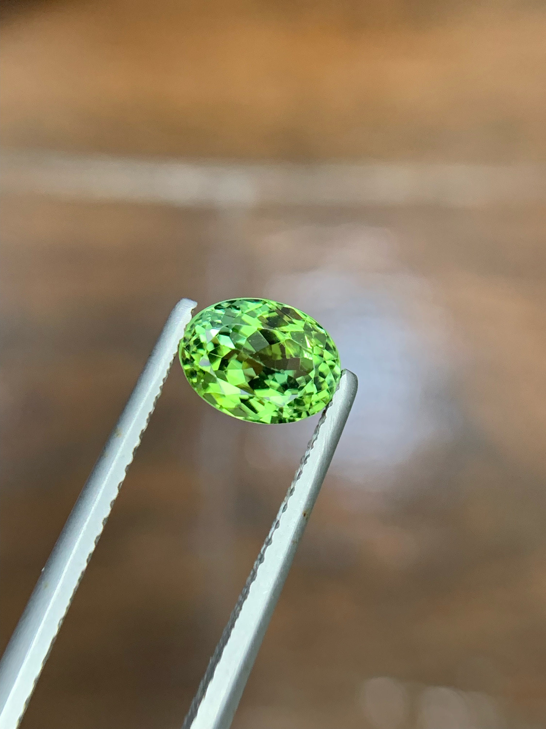 グリーントルマリン宝石：1.90カラットのファセットオーバル