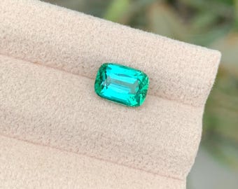 Bluish Green Tourmaline Gemstone: 2.05 CT Cushion Cut, Afghanistan