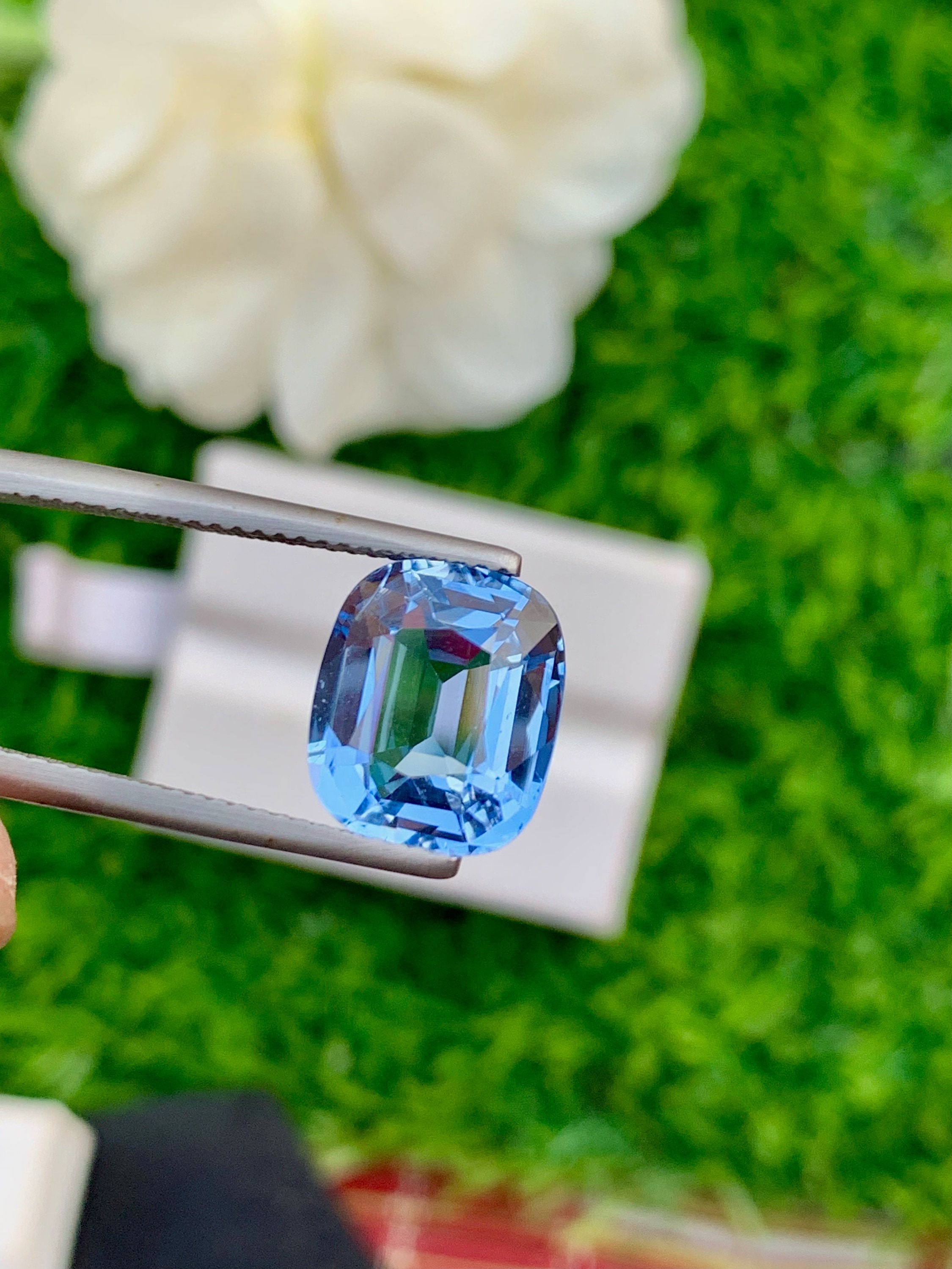 Acquamarina Santa Maria: Pietra Preziosa Blu Taglio Cuscino Da 15-16 Ct - Foto 9