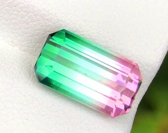 Watermelon BiColor Tourmaline,4.36 Cts Flawless Natural Afghan Tourmaline