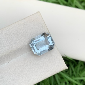 Santa Maria Aquamarine Genuine Gemstone, Light Blue Aquamarine Loose Gemstone Flawless Aquamarine Ring Making Anniversary Ring Stone 5.05 CT