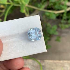 Santa Maria Aquamarine Stone For Jewelry, Brazilian Aquamarine Gemstone,Faceted Aquamarine Loose Gemstone,Light Blue Aquamarine Gem, 5.80 CT