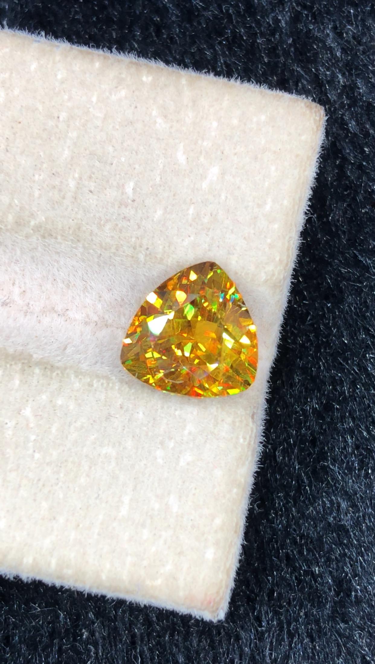 Trichroic Sphene Gemstone: Rare Trillion Cut Titanite, Zagi Mine