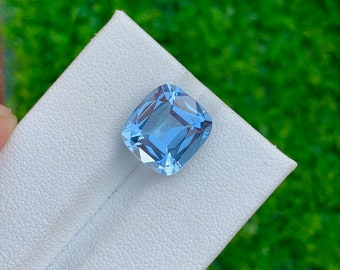 Natural Aquamarine Gemstone for Jewelry, Santa Maria Blue Aquamarine Loose Gemstone, Faceted Aquamarine Stone, Aquamarine Blue Beryl, 4.25ct