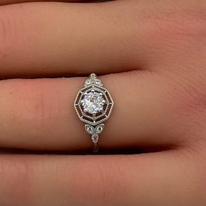 10mm Celtic Halo Art Deco Round Bridal Band Ring Wedding Engagement Band Silver Ring Halo Round Shape Diamond CZ 925 Sterling Silver Ring
