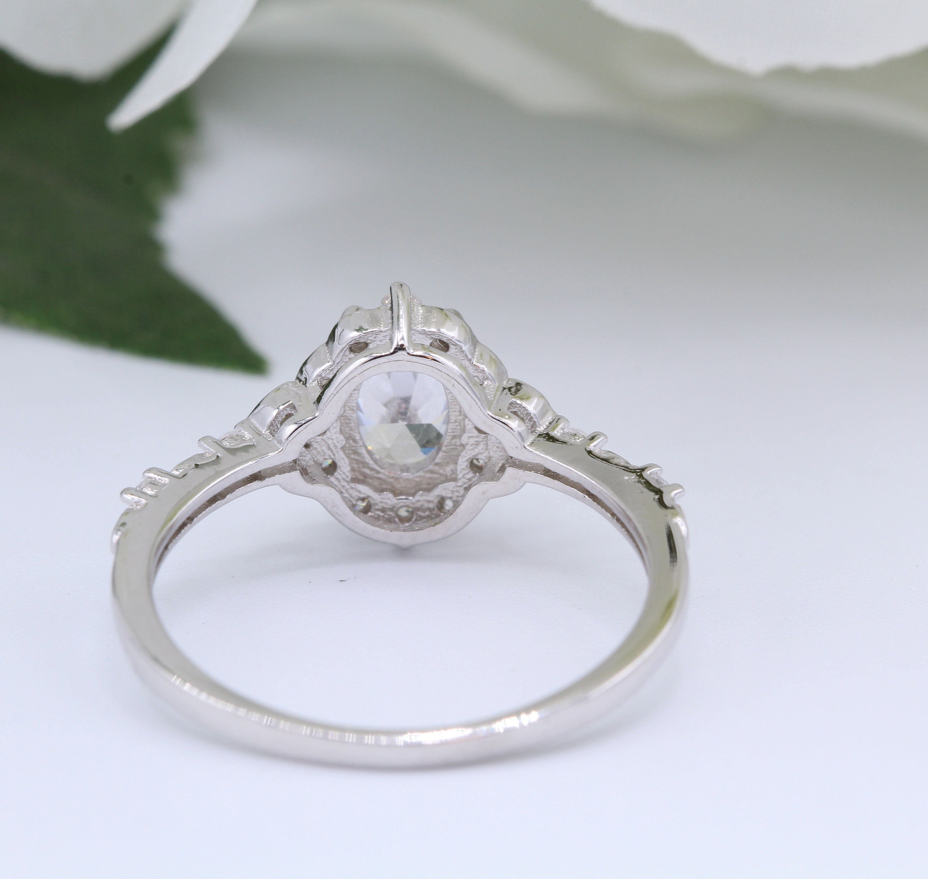 1.20 Carat Oval Art Deco Wedding Engagement Ring Diamond Etsy