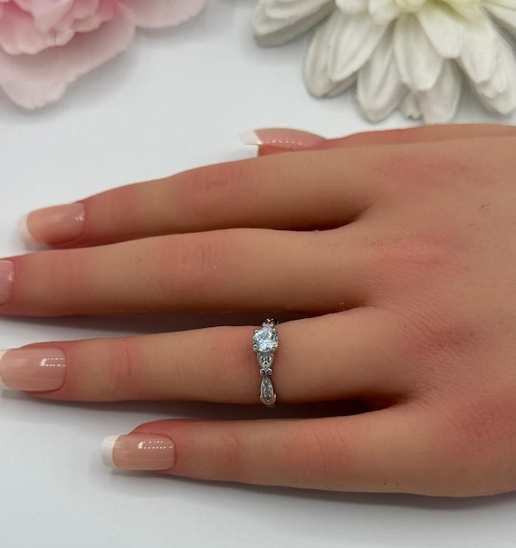 Petite Dainty Art Deco Vintage Engagement Bridal Ring Carat