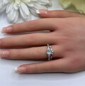 Art Deco Sterling Silver Bridal Set: 1 Carat CZ Engagement Ring