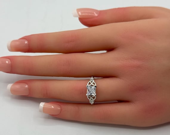 Carat Cushion Cut Celtic Art Deco Engagement Ring Round