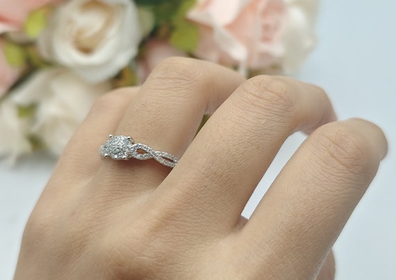 White Gold Round Cut Diamond Infinity Engagement Ring | Palomino Jewelry |  Miami, FL