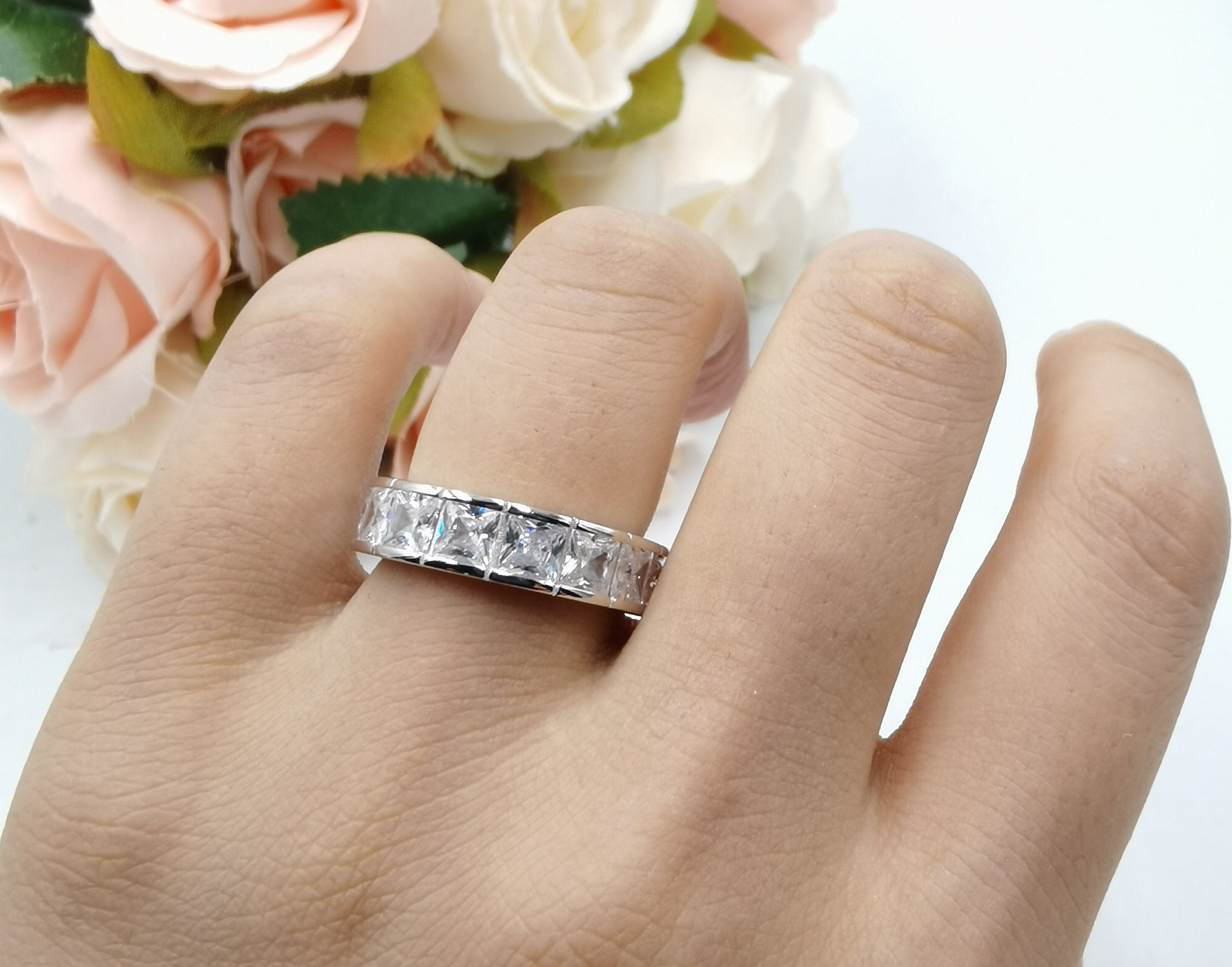 Cz princess deals cut eternity band