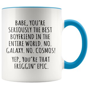 FRIGGIN EPIC BOYFRIEND Accent Mug - Boyfriend Mug, Boyfriend Anniversary Gift, Boyfriend Valentine&#39;s Day Gift, Gift for Boyfriend, Love Mug