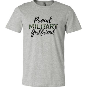 Proud Military Girlfriend T-Shirt - Army Girlfriend, Navy Girlfriend, Marine Girlfriend, Air Force, Military Boyfriend image 2