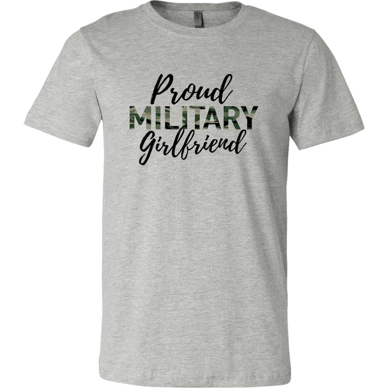 Proud Military Girlfriend T-Shirt - Army Girlfriend, Navy Girlfriend, Marine Girlfriend, Air Force, Military Boyfriend image 2